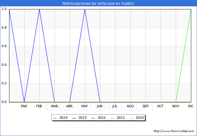 estadsticas de Vehiculos Matriculados en el Municipio de Saldn hasta Febrero del 2024.