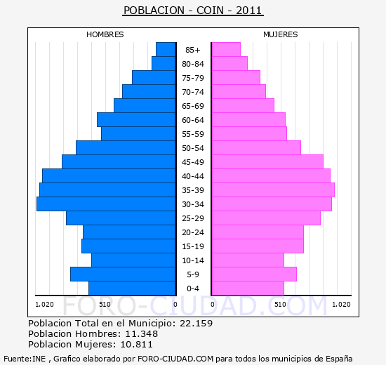 COIN - Piramide de poblacion - Censo 2011