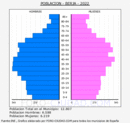 Berja - Pirámide de población grupos quinquenales - Censo 2022