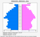 Banyoles - Pirámide de población grupos quinquenales - Censo 2022