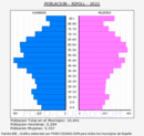 Ripoll - Pirámide de población grupos quinquenales - Censo 2022