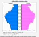 Madrid - Pirámide de población grupos quinquenales - Censo 2022