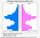 Paracuellos de Jarama - Pirámide de población grupos quinquenales - Censo 2022