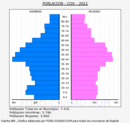 Cox - Pirámide de población grupos quinquenales - Censo 2022