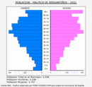 Malpica de Bergantiños - Pirámide de población grupos quinquenales - Censo 2022