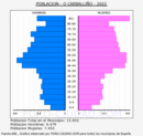 O Carballiño - Pirámide de población grupos quinquenales - Censo 2022
