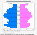 Las Navas del Marqués - Pirámide de población grupos quinquenales - Censo 2022