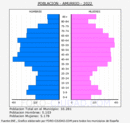 Amurrio - Pirámide de población grupos quinquenales - Censo 2022