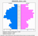 Zalla - Pirámide de población grupos quinquenales - Censo 2022