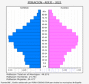 Adeje - Pirámide de población grupos quinquenales - Censo 2022