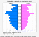 Alcolea de Calatrava - Pirámide de población grupos quinquenales - Censo 2022