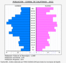 Corral de Calatrava - Pirámide de población grupos quinquenales - Censo 2022