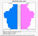 Baza - Pirámide de población grupos quinquenales - Censo 2022