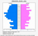 Dólar - Pirámide de población grupos quinquenales - Censo 2022