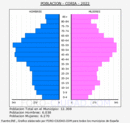 Coria - Pirámide de población grupos quinquenales - Censo 2022