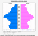Campos - Pirámide de población grupos quinquenales - Censo 2022