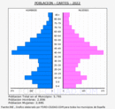Cartes - Pirámide de población grupos quinquenales - Censo 2022