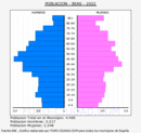 Beas - Pirámide de población grupos quinquenales - Censo 2022