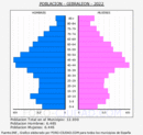 Gibraleón - Pirámide de población grupos quinquenales - Censo 2022