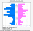 Ollauri - Pirámide de población grupos quinquenales - Censo 2022