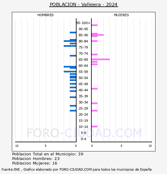Vallejera - Pirmide de poblacin por aos- Censo 2024