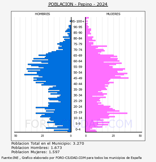 Pepino - Pir�mide de poblaci�n por a�os- Censo 2024