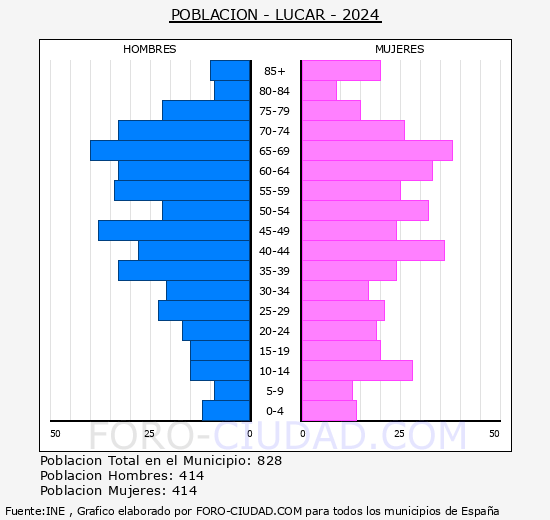 Lcar - Pirmide de poblacin grupos quinquenales - Censo 2024