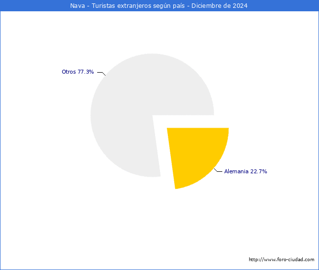 Numero de turistas de origen Extranjero por pais de procedencia en el Municipio de Nava hasta Diciembre del 2024.